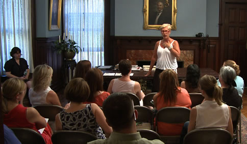 Teachers visiting the Catlin House